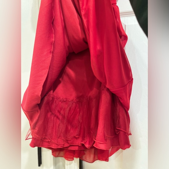 Strapless Red Rhinestone Dress - Picture 9 of 11